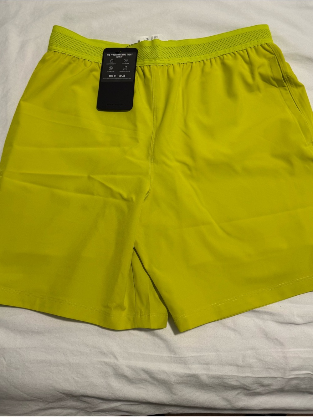 Fabletics Men's Athletic Shorts in Neon Lime